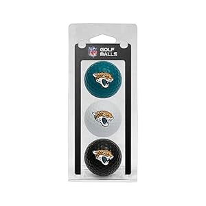 Team Golf NFL Jacksonville Jaguars 3 Golf Ball Pack Regulation Size Golf Balls, 3 Pack, Full Color Durable Team Imprint