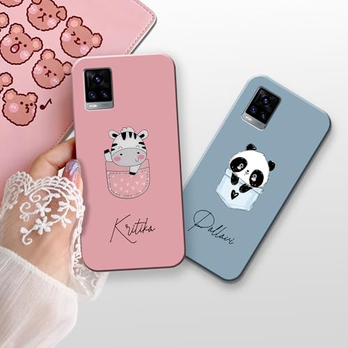 Image of COLORflow Back Cover Compatible with Vivo V20 | Cute Pocket Cartoons Color Customized Back Cover Compatible with Vivo V20