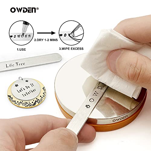 OWDEN 2 peças de marcador esmaltado de metal para estampagem e gravação de metal, faça você mesmo, c