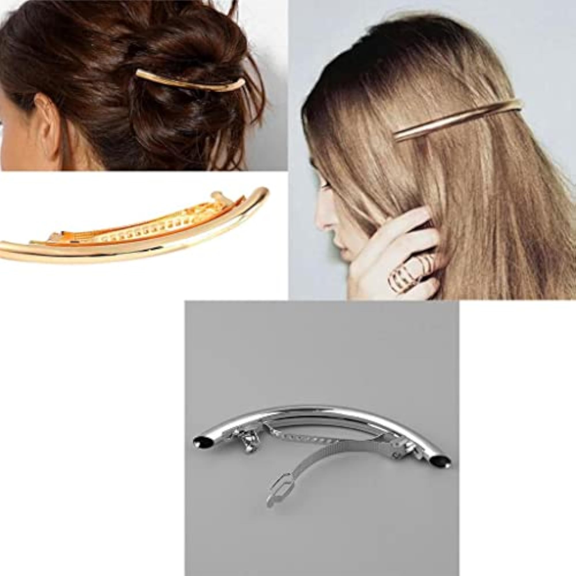 Automatic Tube French Barrette Hair Clip Pin