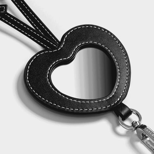 [CASETiFY] BioVeg あふれる合成皮革 ハート ロープ スマホショルダー - ブラック