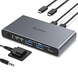 SUIDEK USB C KVM Switch 2 PC 1 Monitor (4K@60Hz), 2*USB A 1*USB C Ports for 2 Laptop/Game Console Share 1 Monitor Keyboard/Mouse/Printer, 100W PD, Compatible with Windows, Mac OS，Linux