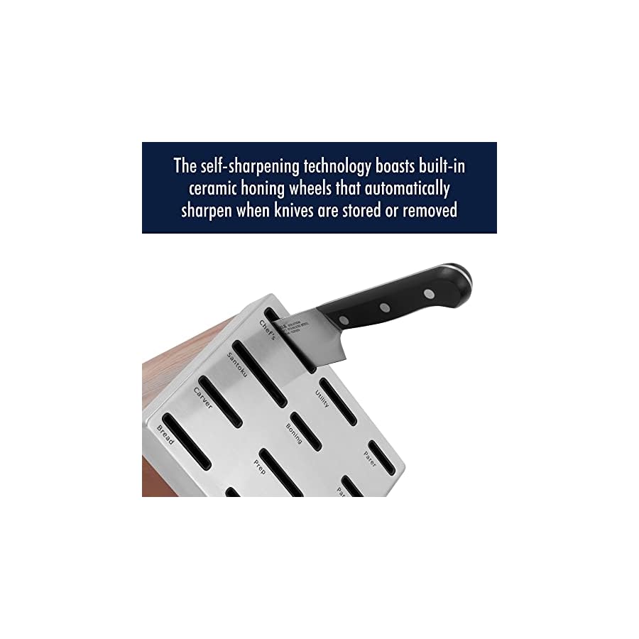 HENCKELS-Solution-Razor-Sharp-20-pc-Self-Sharpening-Knife-Set-German-Engineered-Informed-by-100-Years-of-Mastery-Chefs-Knife HENCKELS Solution Razor-Sharp 20-pc Self Sharpening Knife Block Set, Chef Knife, Bread Knife, Steak Knife, German Engineered Informed by 100+ Years of Mastery, Stainless Steel