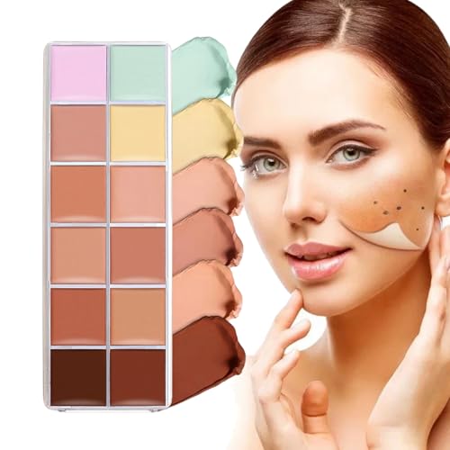 Paleta Correctora De Maquillaje,Maquillaje Corrector En Paleta De Tonos - Textura Cremosa Y Fácil De Difuminar Con Cobertura Completa Para Mujeres Y Jóvenes