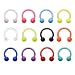 D.Bella 12Pcs 16G Horseshoe Clear Boiflex Nose Rings Hoop Lip Eyebrow Retainer Fake Nose Septum Cartilage Earrings Ring Piercing Retainer