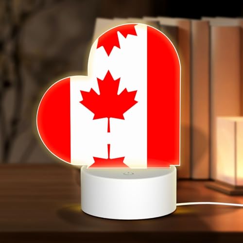 Phayah Bandiera Canadese Modello 3D Led Lampada Luce Cavo USB Regolabile 3 Modalità Base Show Stand per Sala di Natale Ristorante Bar Negozio