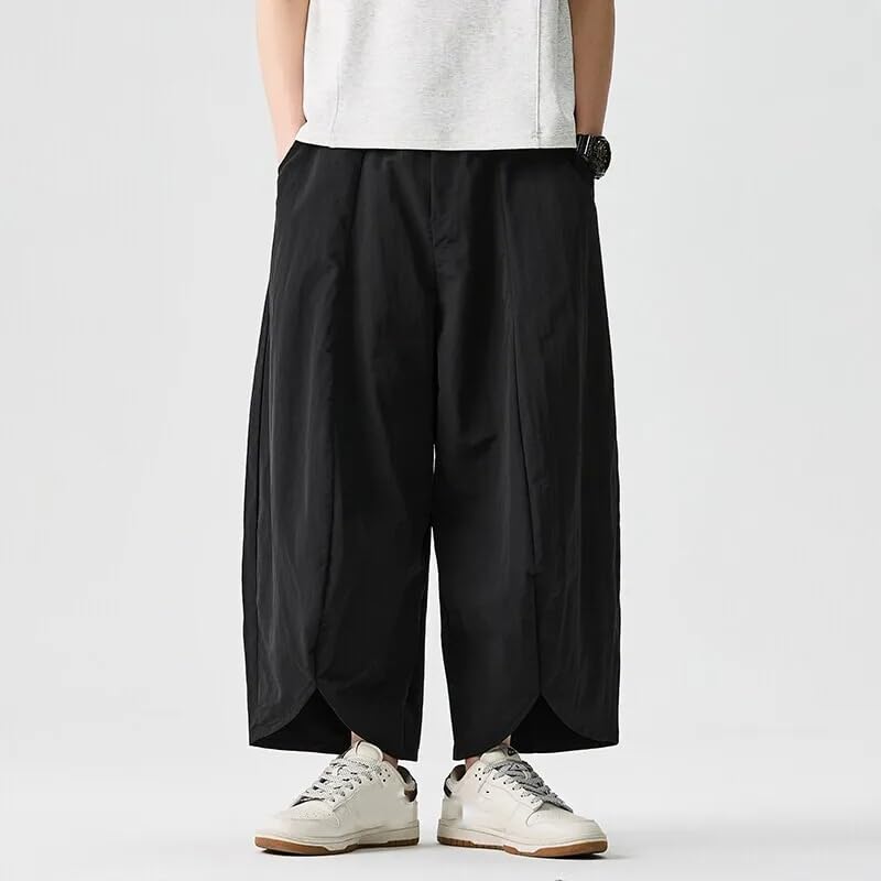 Men Wide Leg Pants Summer Light Thin Solid Casual Pants Loose Lantern Trousers Men4
