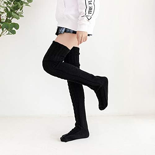 SherryDC Women's Cable Knit Thigh High Socks Winter Boot Stockings Extra Long Over Knee High Leg Warmers - Image 3