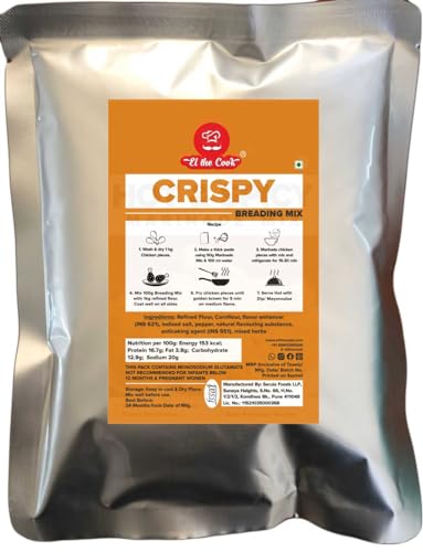 Image of EL The Cook Crispy Breading Mix | Premium Seasoning Powder Masala | Marinate to make fried Chicken, Popcorn paneer, fish fingers | Easy to use, 100% Veg, 1 KG