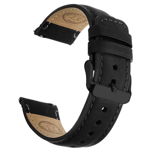 Wristitani Lederarmband 20mm 22mm, Echtes Leder Uhrenarmband für Männer, Schnellverschluss Vintage Armband Geeignet für klassische Quarz Mechanische Uhren Smartwatches