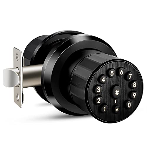 Swikitec Door Knob With Keypad, Passcode, Key, Electronic Digital Door Knob, Sturdy, 2.5S Auto Lock, Waterproof, Keypad Door Knob For Home, Office, Easy To Install #TOP26