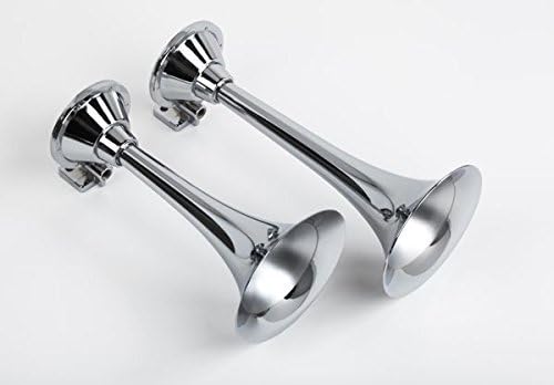 MPC Train Air Horn Kit; Two Fullsize Trumpets 15" & 17" w/12-Volt 110 PSI Compressor