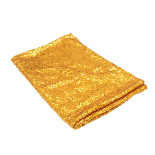Nappe pailletée dorée polyester Mobestech pour sublimer une table de fête