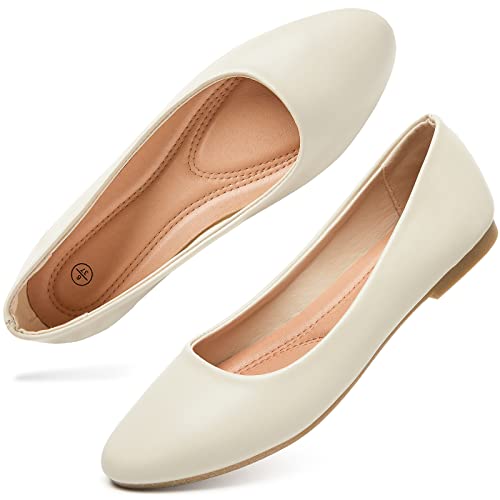 Image of Hash Bubbie Women's Flats Shoes Ballet Flats Dress Shoes Comfortable PU Leather Slip on Shoes for Women
