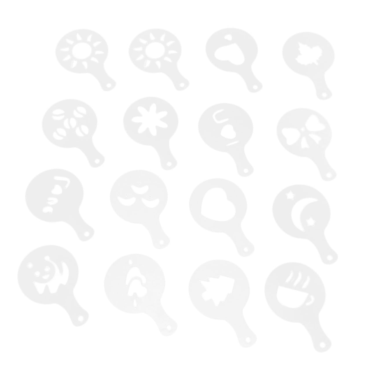 Ciieeo Creative Coffee Print Baking Templates 80 Pcs Plastic Stencils for Fancy Drinks Desserts Decor