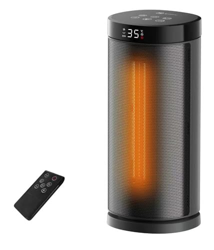 セラミックヒーター【2025冬新登場】 セラミックファンヒーター 1500W 2秒速熱 左右70°首振り ECO省エネ 電気ヒーター 静音 チャイルドロック 過熱保護 12時間タイマー 転倒自動オフ リモコン付き 省エネ 暖房器具 安全設計 寝室/更衣室/