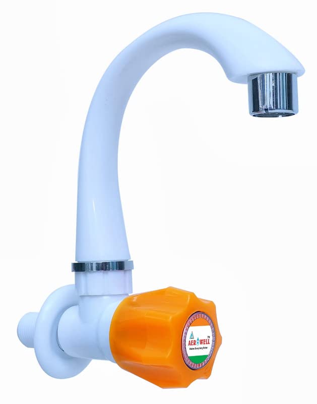 Aerowell Plastic Water Tap/Flange Sink Cock tap for Wash Basin/Long Neck Kitchen Sink Tap/(Orange Pack of 1) (B0BX8Y5HXD) Amazon Price History, Amazon Price Tracker