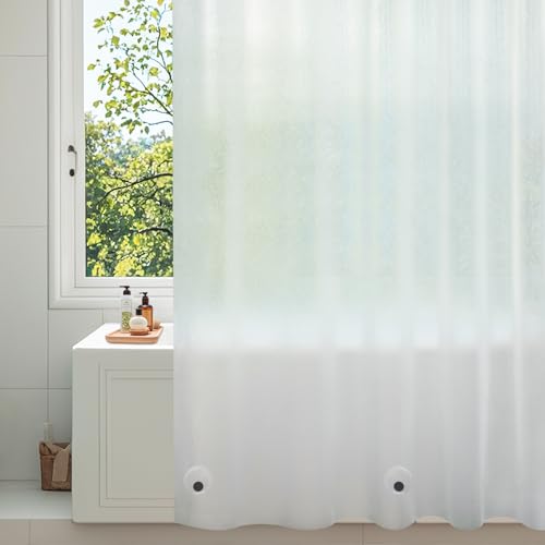 Seenus EVA Shower Curtain Liner 3D Silk Frosted with 3 Extra-Large Magnets, Bpa-Free Waterproof Shower Curtain Liner Odorless, 72 x 72 inch Lightweight Bathroom Curtain Translucent for Privacy by Seenus - Used condition - US$13.28
