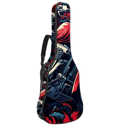 Sac de guitare basse protégeant des chocs avec crochet arrière pour gagner de la place au sol