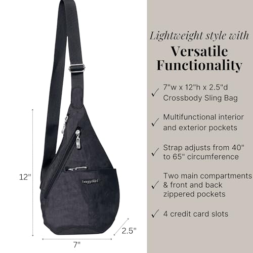 Image of Baggallini Mini Sling - 12x7 Sling Crossbody Bag Backpack with Adjustable Shoulder Strap