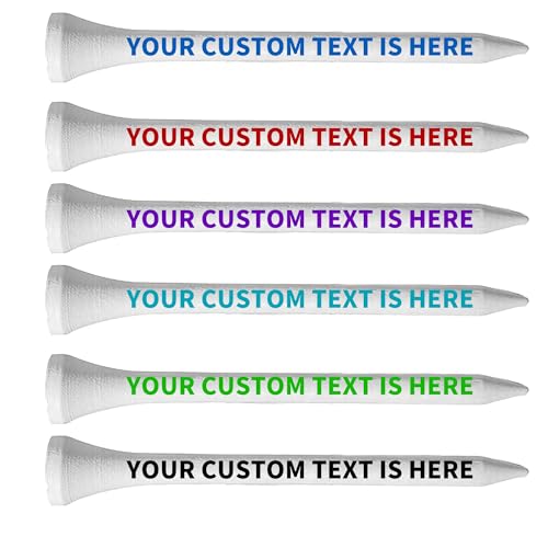 Cartinq 100-1000Pcs Personalized Golf Tees, Printed With Your Name Or Text Logo. Custom Wooden Golf Tees, 3 1/4'' 2-3/4'' 2-1/8'', Personalized Golf Gifts