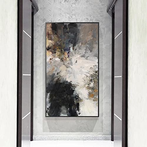 Impression sur toile abstraite pour habiller un mur vide : décoration couloir et salon 30x63cm