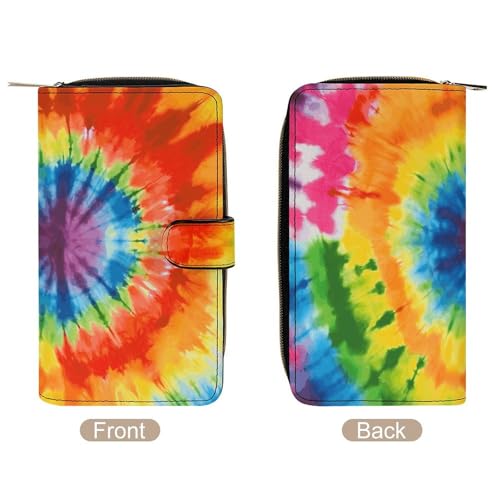 Fashionable Large-capacity Tie Dye Printed Leather Multifunctional Wallet for Men And Women, Multi-card Slot Business Casual Wallet3