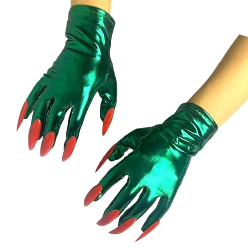 JSGHGDF 2 guantes de disfraz de gótico, guantes de maquillaje, versátiles, guantes de disfraz para proteger el clima frío, verde, Talla única