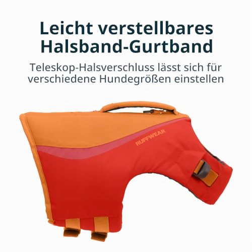 Ruffwear Float Coat Hundejacke, Auftrieb und Auftrieb, Hundeweste für sicheres Schwimmen, Bootfahren, Wassersport, Red Sumac, Large