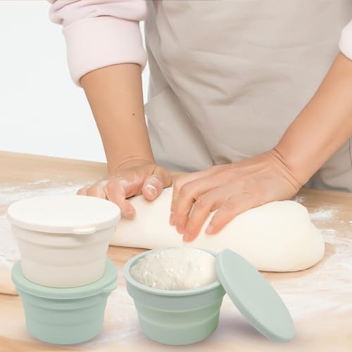 Contenedor de masa de pizza a prueba de pan con tapas herméticas recipientes plegables 4