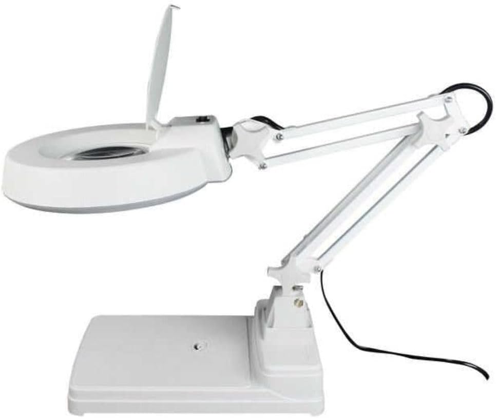 ESD Safe Magnifier Lamp Led Magnifying Lamp Desktop Magnifier Lamp 127 mm, Upto 10x Magnification Angle Adjustable White - Natural Coolday Light