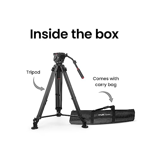 Image of DIGITEK (DPTR 7080 VD) 5.25ft Platinum Heavy Duty Tripod with 2 Way Adjustable Pan Head, Magnesium Aluminum Alloy Chassis, Lightweight with 15kg Max Load, Carry Bag, Ideal for Digital Video Cameras