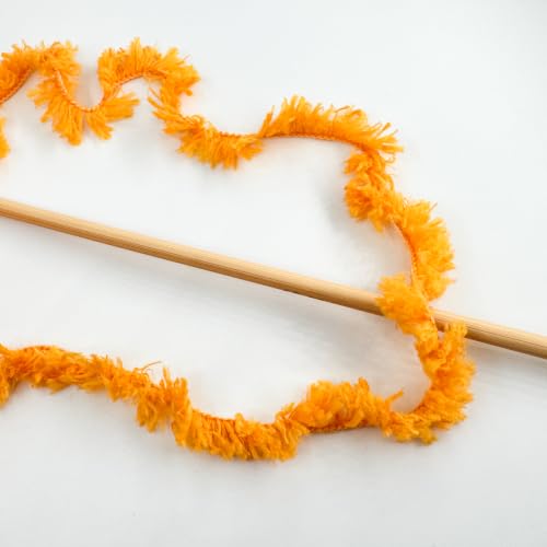 Image of Plush Faux Fur Bulky Yarn, Super Soft Fluffy Fuzzy for Knitting Crocheting Crafting, 100 Gram (3.53 Ounces) 109 Yards (100 Meters) (Orange Peel) (3 Skeins)