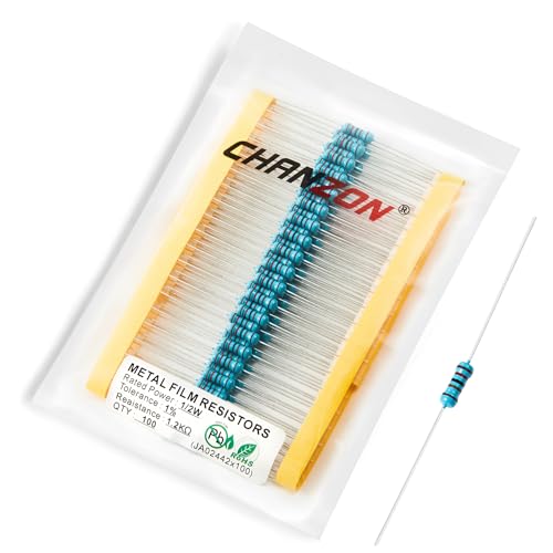Chanzon 100pcs 1/2W (0.5W)1.2K�� �������Œ��R�� 0.01 ±1% ���� 1.2K R MF �X���[�z�[����R�� �d������Rohs�F��