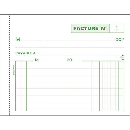 Exacompta 13274E Quittungsblock, 105 x 135 mm, selbstdurchschreibend, französischer Druck
