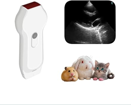Veterinary Handheld Ultrasound Phased Array & Linear Dual Probes Wireless Color Doppler Ultrasound Work with Android iOS Windows Device for Cat, Dog, Small Animals