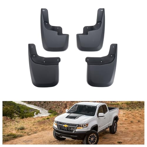 Kiwi Master Mud Flaps for 2015-2022 Chevy Colorado, GMC Canyon Without Flares or Cladding (Excludes ZR2) Heavy Duty Front & Rear Mud Guards