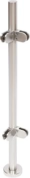 Glass Railing Post Glass Balustrade Post 304 Stainless Steel Railing Fence Pole Handrail Garden Fencing Round Corner Post 35.4"