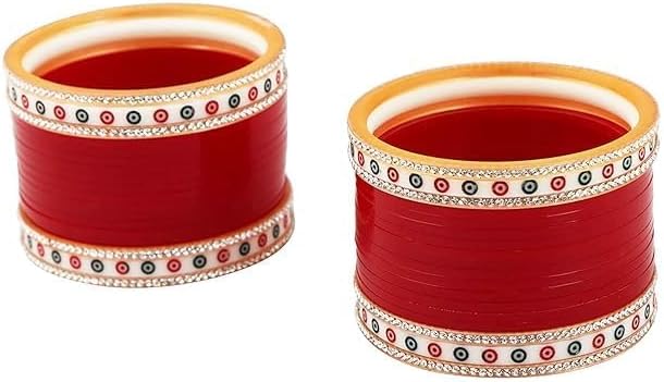 Lite Bridal Chuda Normal Use Fabulous Design Build Quality Beautifully Made Chura Bangle Set for Girls (Red, 2.6) by The Great Indian Store