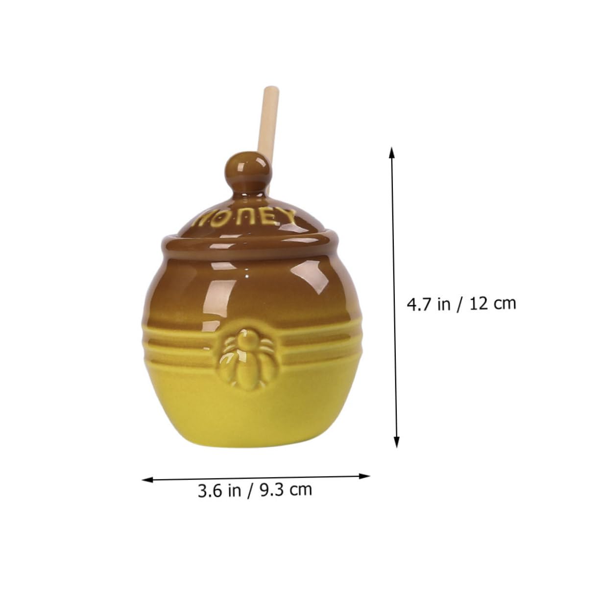 Alipis Honey Holder Jar Ceramic Honey Pot with Stirring Rod Vintage Design for Syrup Storage for Kitchen Use and Beverage Dispensing