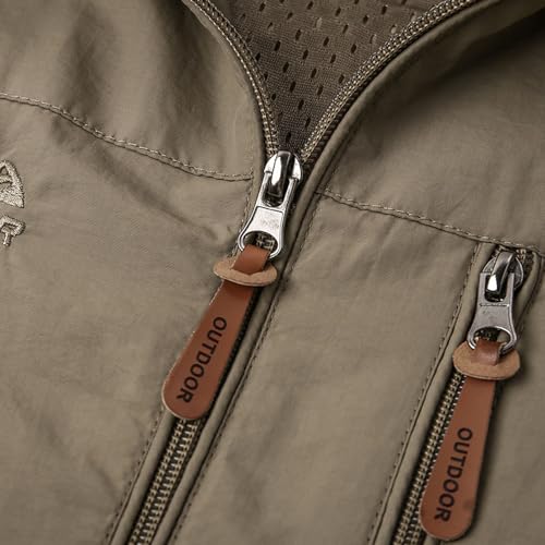 Men's Rain Coats Soft Waterproof Zipper Pockets Raincoat w/Detachable Hood Lightweight Windbreaker Jacket Hooded2