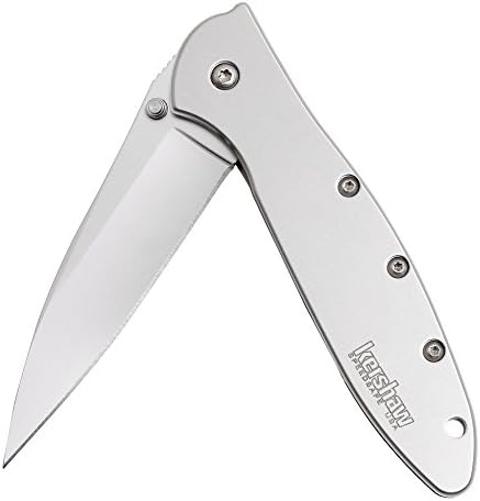 Kershaw Leek Pocket Knife (1660) 3-In. Sandvik 14C28N Blade and Stainless Steel Handle, Best Buy from Outdoor Gear Lab Includes Frame Lock, SpeedSafe Assisted Opening and Reversible Pocketclip, 3 oz.