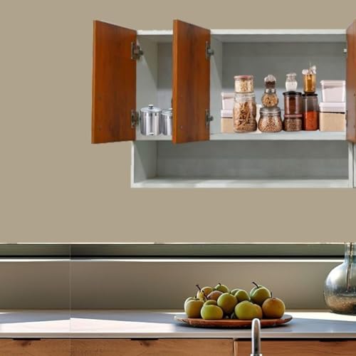 Image of Multipurpose Storage Cabinet & Adjustable Shelf Space Organizer Engineered Wood Termites Resistance Wall Mounted for Office, Kitchen, Bedroom (Cochwood Dark & Highland Pine, Door 3)