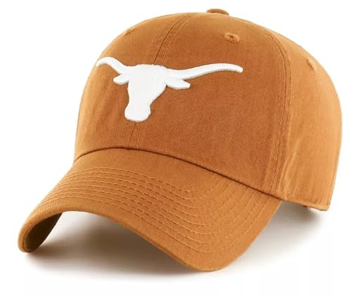 Gorra con licencia oficial de la Universidad de Texas, ajuste relajado, ajustable, con logotipo del equipo, Burnt orange, Talla única