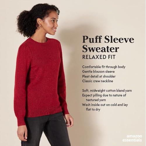 Amazon Essentials Women's Soft Touch Pleated Shoulder Crewneck Sweater2
