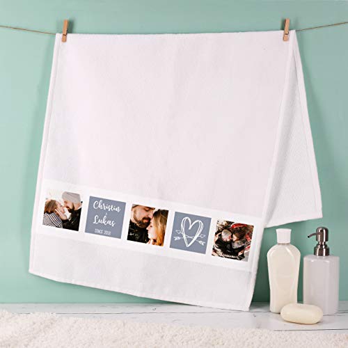 Foto-Handtuch mit individuellen Fotos bedruckt für persönliche Anlässe