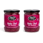 The Cultured Food Company - Organic Ruby Red Sauerkraut 400g Jar x 2-100% Natural Ingredients- Raw & Unpasteurised - Probiotic Rich - Traditionally Fermented Red Cabbage- Handmade - No Preservatives