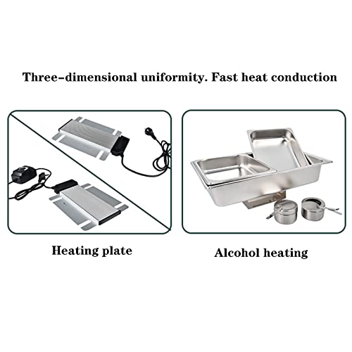 CHUANGRUN Buffetwärmer Server, Professionelle Warmhaltestation Für Warmhalteplatten, Edelstahl, 9L, Zwei Heizmethoden… – Bild 7