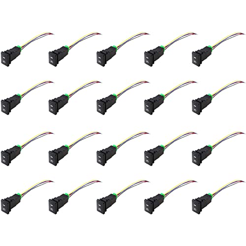 Interrupteur 4 pôles 12V à double voyant LED pour barre lumineuse de voiture