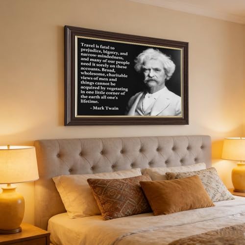 Impression sur toile tableau deco Mark Twain resoudre probleme mur vide maison